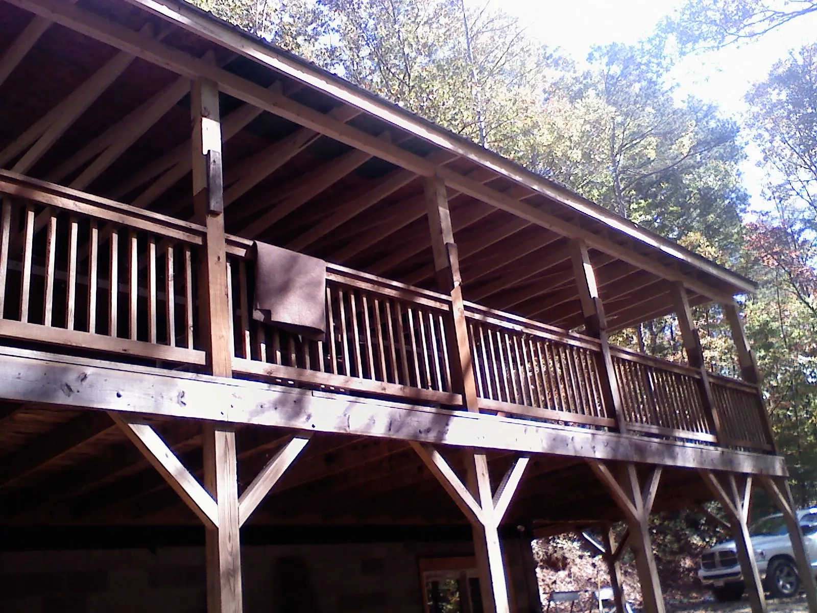 Timber framing under a new elevated porch and deck — Roof Leak Repair in Essig by Roofing Brothers